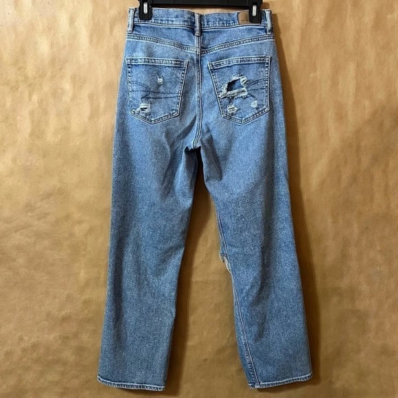 American Eagle | Highest Rise 90s Boyfriend Jeans Distressed Straight Leg Size 4 - Picture 11 of 13